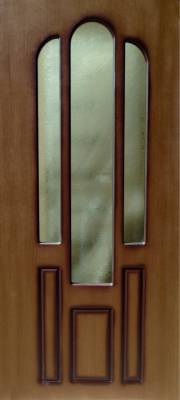 Дверь межкомнатная Шпон М-28 (София) ДО, 2,0х0,6 м, цвет мелкий орех, стекло дельта бронза 