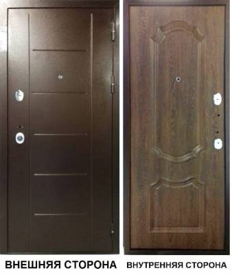 Дверь металлическая "Нокс+", Медный антик / ФЛ53 Коньяк, 880  мм, правая 