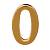 Цифра дверная Аллюр, "0", на клеевой основе, цвет золото
