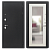 Дверь металлическая "Рефлекс/Александрия", Металл Букле черный / МДФ Ясень белый с зеркалом, 960мм, левая(УС)
