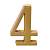 Цифра дверная Аллюр, "4", на клеевой основе, цвет золото
