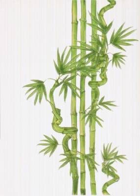Декор "Ретро" Бамбук 2, 250х350х8 мм, цвет салатовый
