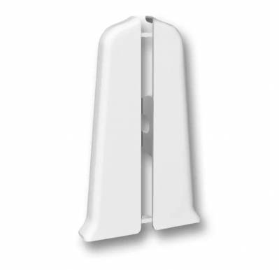 Заглушки для плинтуса Идеал "Деконка", цвет 001-G "Белый Глянец", пара,  высота 85 мм