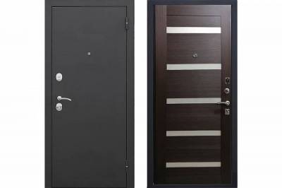 Дверь металлическая "Ньютон/Александрия", Металл Букле серый / МДФ Венге (Царга-1), 960 мм, левая