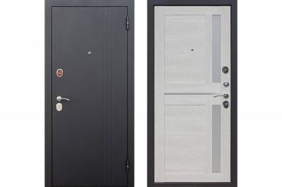 Дверь металлическая "Нью-Йорк", Металл Черный муар / МДФ Каштан перламутр (Царга), 860 мм, левая