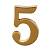 Цифра дверная Аллюр, "5", на клеевой основе, цвет золото
