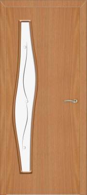 Дверь межкомнатная Ламинированная "Волна-С" ДОФ, 80х200 см, цвет миланский орех