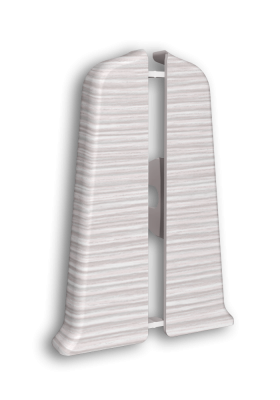 Заглушки для плинтуса Идеал "Деконка", цвет 002 "Светло-серый", пара,  высота 70 мм