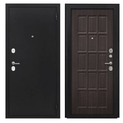 Дверь металлическая "Феррум МИНИ", Металл Букле черный/ МДФ Classic02 Венге, 1900*860мм, левая