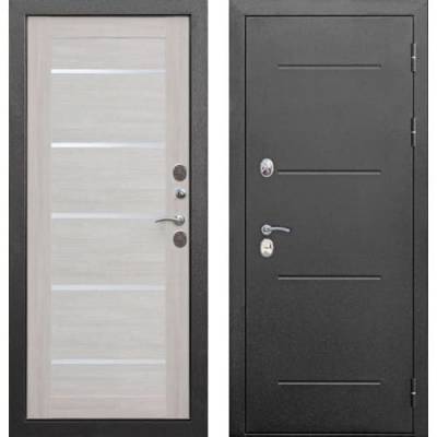 Дверь металлическая "Isoterma 11 см", Металл Антик серебро / МДФ Лиственница беж (Царга) , 960 мм левая