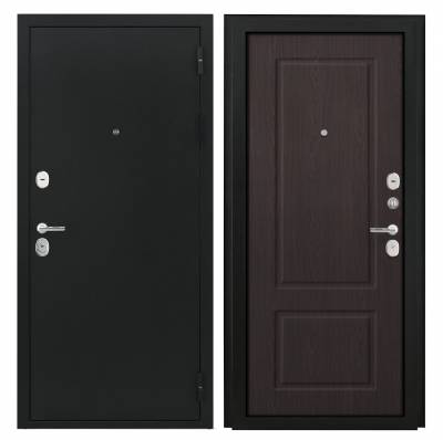 Дверь металлическая "Паскаль/Александрия", Металл Букле черный / МДФ Венге, КЛАССИКА 960 мм, левая(УС)