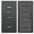 Дверь металлическая "Ренессанс/Феррум" (7,5 царга-1), Мет Муар серый (лазерн. вставки)/ МДФ Дуб антрацит, 860 мм, левая