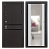 Дверь металлическая "Гросс", Муар черный / Дуб винтаж белый с зеркалом, 2050х860 мм, левая