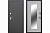 Дверь металлическая "Царское зеркало", Металл Черный муар / МДФ Белый ясень, 860 мм, левая