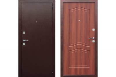 Дверь металлическая "Dominanta", Металл Медный антик / МДФ Рустикальный дуб, 960 мм, правая