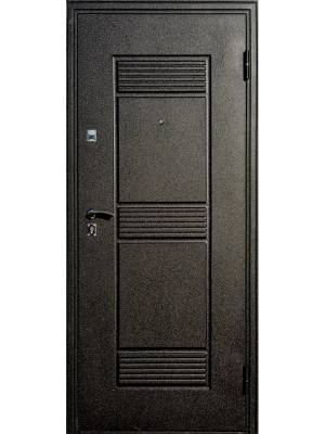 Дверь металлическая "Византия", Металл Черный шелк / МДФ Золотистый дуб, 960 мм, левая