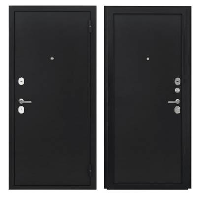 Дверь металлическая "Рэгги/Феррум", Металл Букле черный/ Металл Букле черный, 960мм, правая